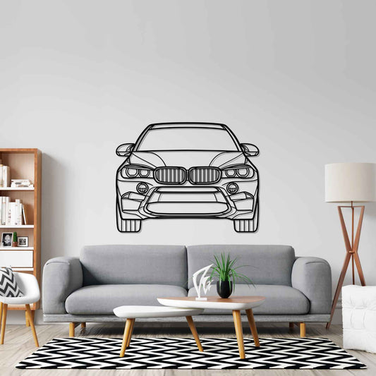 X6M 2017 Front Silhouette Metal Wall Art